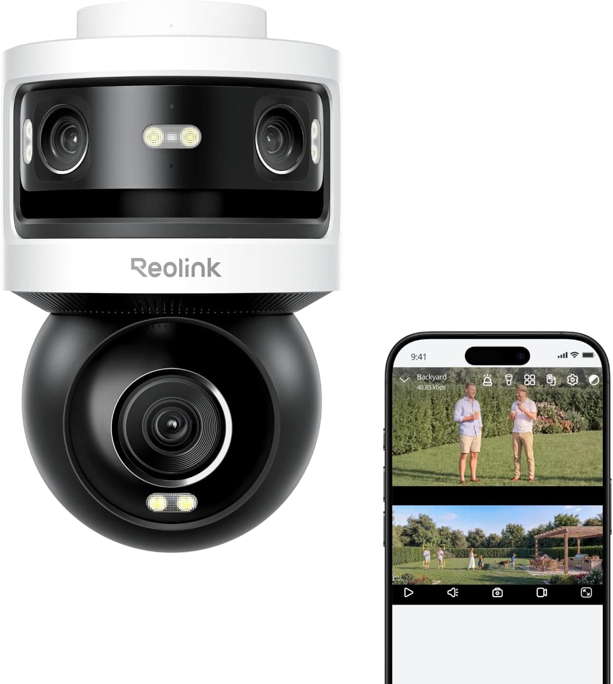 REOLINK Triple-Lens PoE Security Camera Outdoor, 10MP 180° Panoramic & 4K PT with Auto Tracking, AI Video Search, Perimeter Protection, Color & IR Night Vision, 24/7 Recording, OMVI 3i PoE