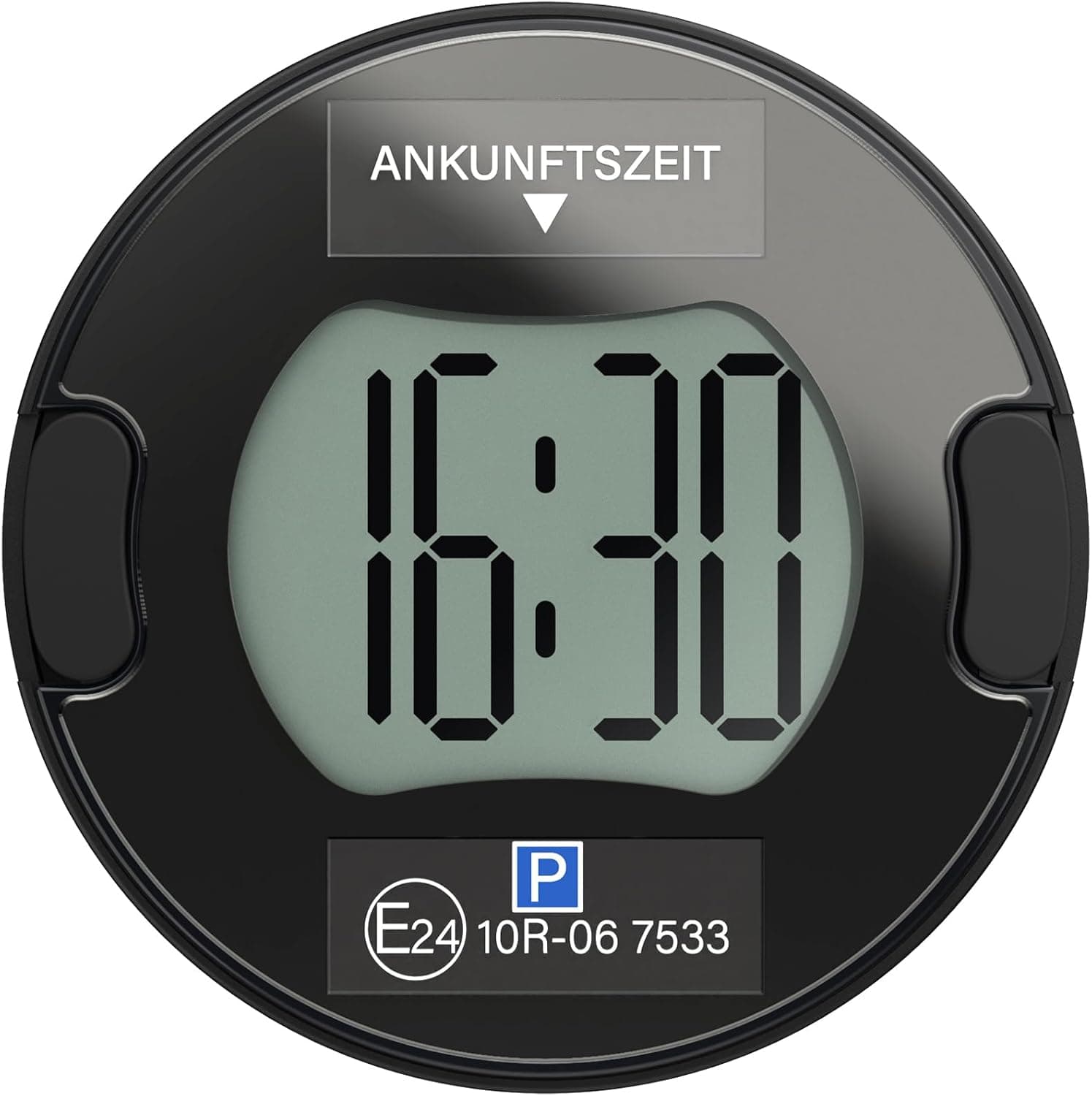 PT02 Elektronische Parkscheibe mit Zulassung, Automatische Digitale Parkscheibe Solar fürs Auto, Elektrische Parkuhr mit 2 Displays, Solarunterstützt – Bis zu 5 Jahre Laufzeit