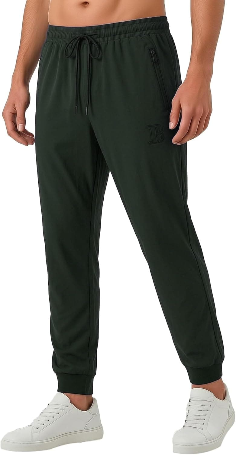 Pantaloni Uomo Estivi Leggeri Jogger Sportivi Tasche con Zip Traspiranti Asciugatura Rapida Casual con Elastico in Vita e Coulisse