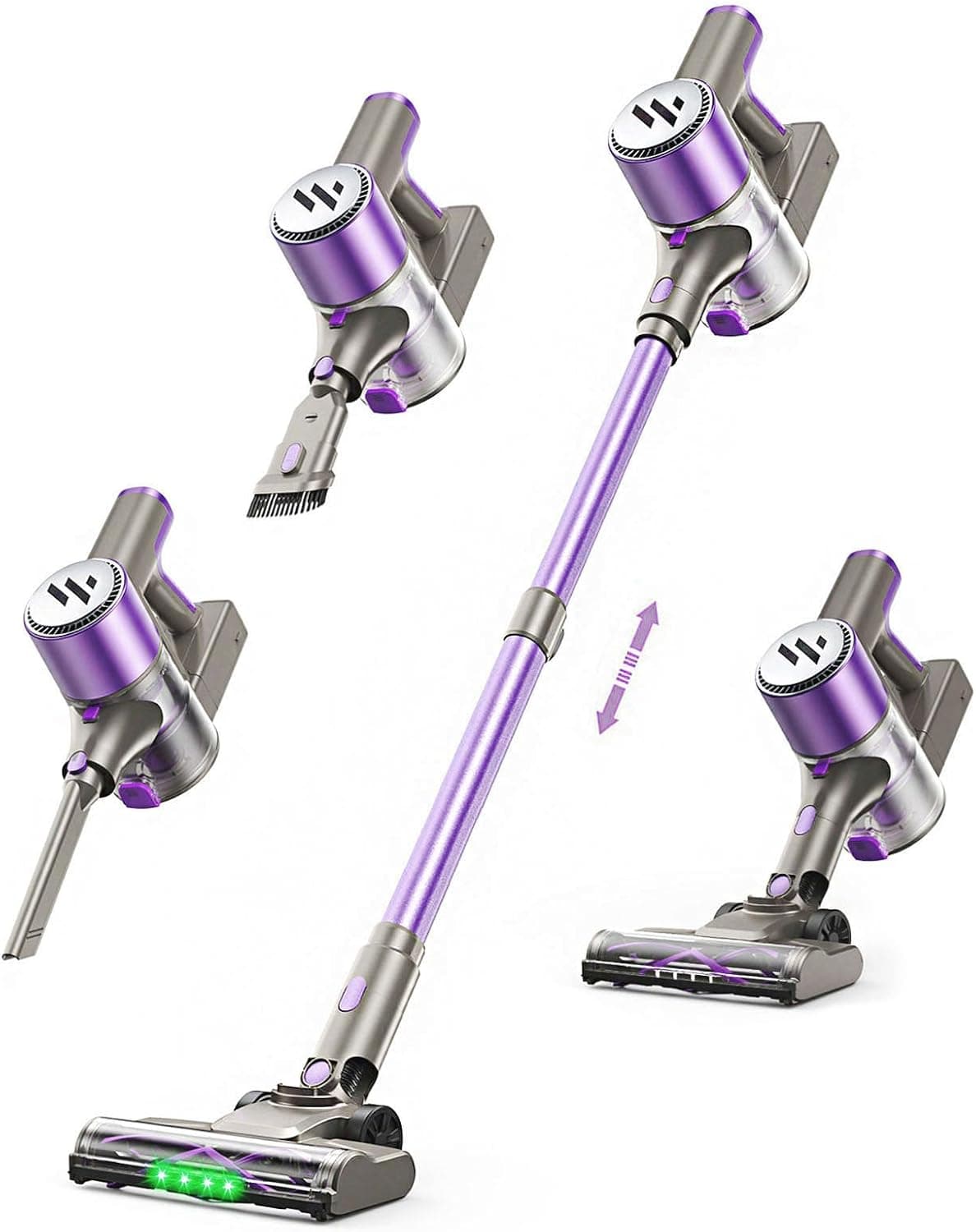 Vacuum Cleaners for Home,Cordless Vacuum Cleaner,Lightweight Stick Vacuum Cordless Rechargeable,Self-Standing Design,LED Touch Screen,Vacuum for Hardwood Floors,Carpet,Pet Hair(Mulberry Purple)