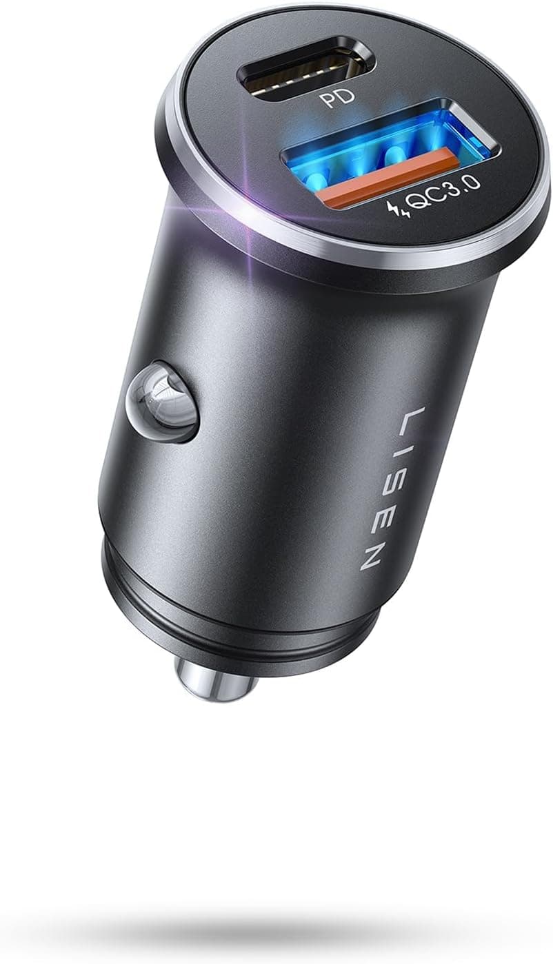 LISEN 54W Zigarettenanzünder USB C, PD&QC3.0 Auto Ladegerät KFZ, 12V USB Adapter Auto Zigarettenanzünder Steckdose für iPhone 17 Pro Max Air, Galaxy S25 Ultra, Xiaomi 15 und mehr
