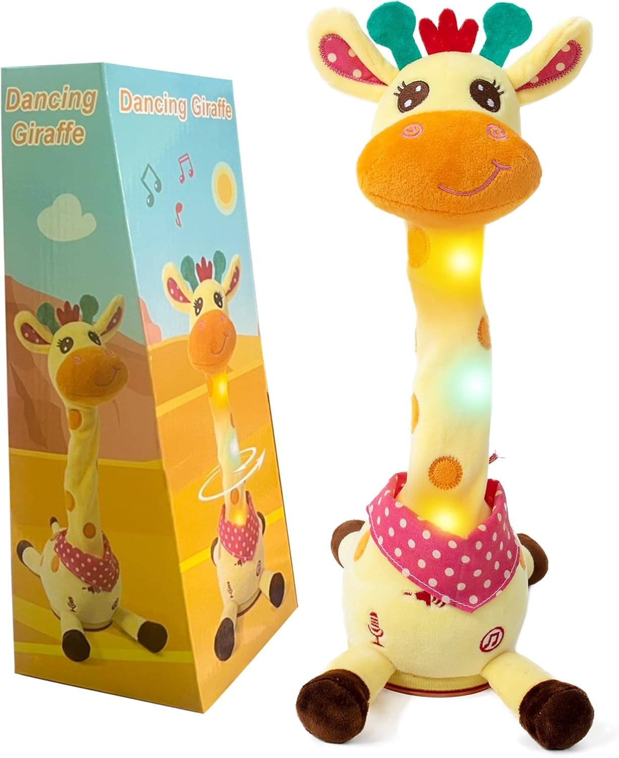 seOSTO Volume Control Singing Dancing Giraffe Toy Repeating Baby Toys, Talking Giraffe Speaking Toy for Baby Toddler Encourage Speech, Birthday Gifts for Kids 1 2 Year Old Boys Girls
