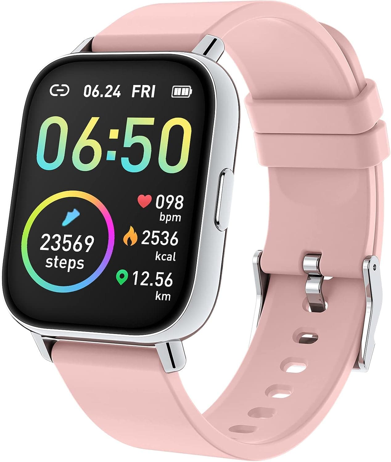 Unisex Smartwatch, Men and Women Fitness Watch, 1.69” Touch Smart Watch Fitness Tracker, Pedometer, Heart Rate Monitor, IP68 Waterproof Wrist Watch, Sports Watch, Sleep Monitor, Camera Control