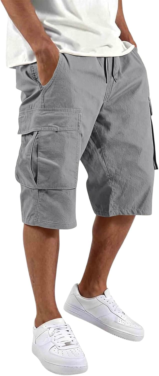 MOKBAY Cargo Short Homme Sport Elastique Militaire Pantacourt Ete Leger Court Shorts Poche Randonnée Chantier Travail Bermudas Bermuda