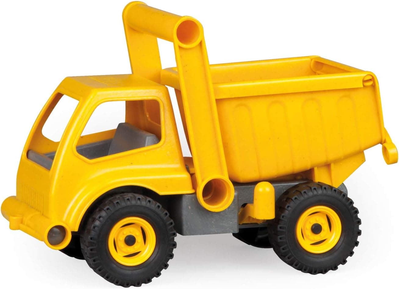 Lena 4210 EcoActives LKW Kipper, Baustellenfahrzeug ca. 27 cm, robuster Kipplaster, Muldenkipper für Kinder ab 2 Jahre, Spielfahrzeug in gelb