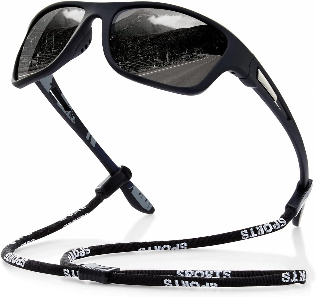 suoso Polarized Sports Sunglasses for Men: UV400 Protection Glasses Wrap Around Goggles for Driving Fishing