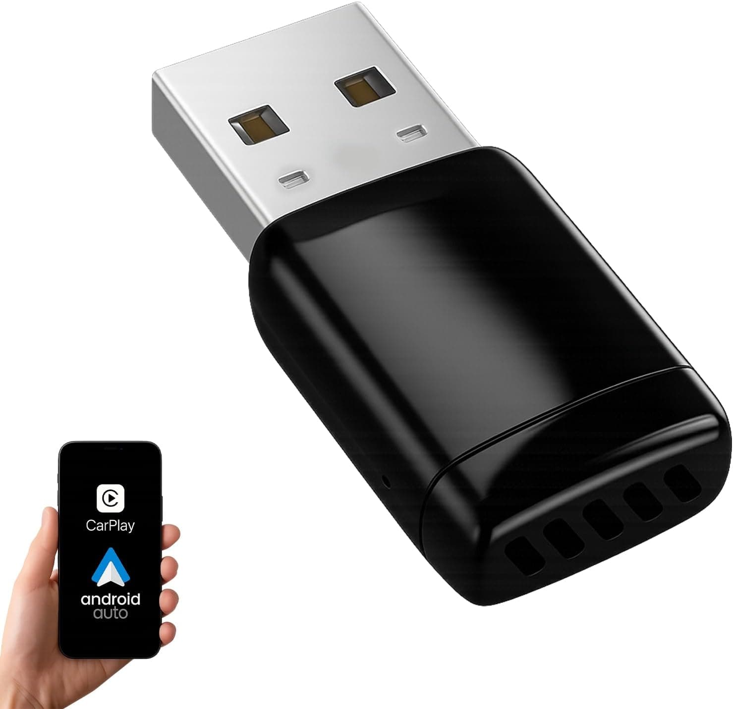 Adaptateur sans Fil Sunweyer CarPlay & Android Auto pour Voitures Filaire | Port USB-A | Plug & Play | Connexion Auto,pour Voitures avec CarPlay Filaire (Super Mini S31)