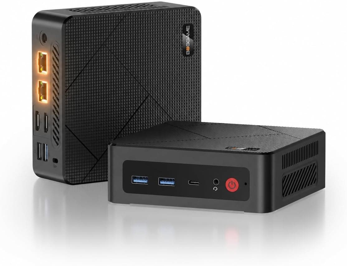 BOSGAME E4 Home-Office-Mini PC, Ryzen 5 3550H (Besser als N150, bis 3,7 GHz), 16 GB DDR4 RAM, 512 GB NVMe SSD, Mini-Computer, 4K Triple-Display, HDMI/USB-C/DP, Dual LAN, Wi-Fi 5, BT 5.0, Mini-Desktop