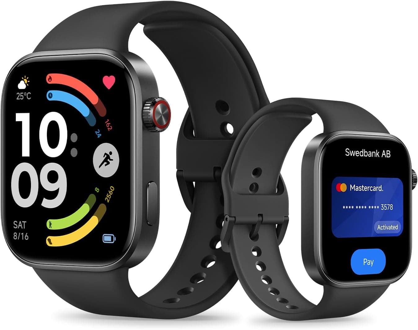 XIAOMI Redmi Watch 6 NFC, Reloj Inteligente Mujer y Hombre, Pantalla AMOLED 2.07'', Monitoreo cardíaco,sueño y estrés, 150+ Modos Deportivos, 24 Días de Batería, 5ATM, GPS, iOS & Android, Negro