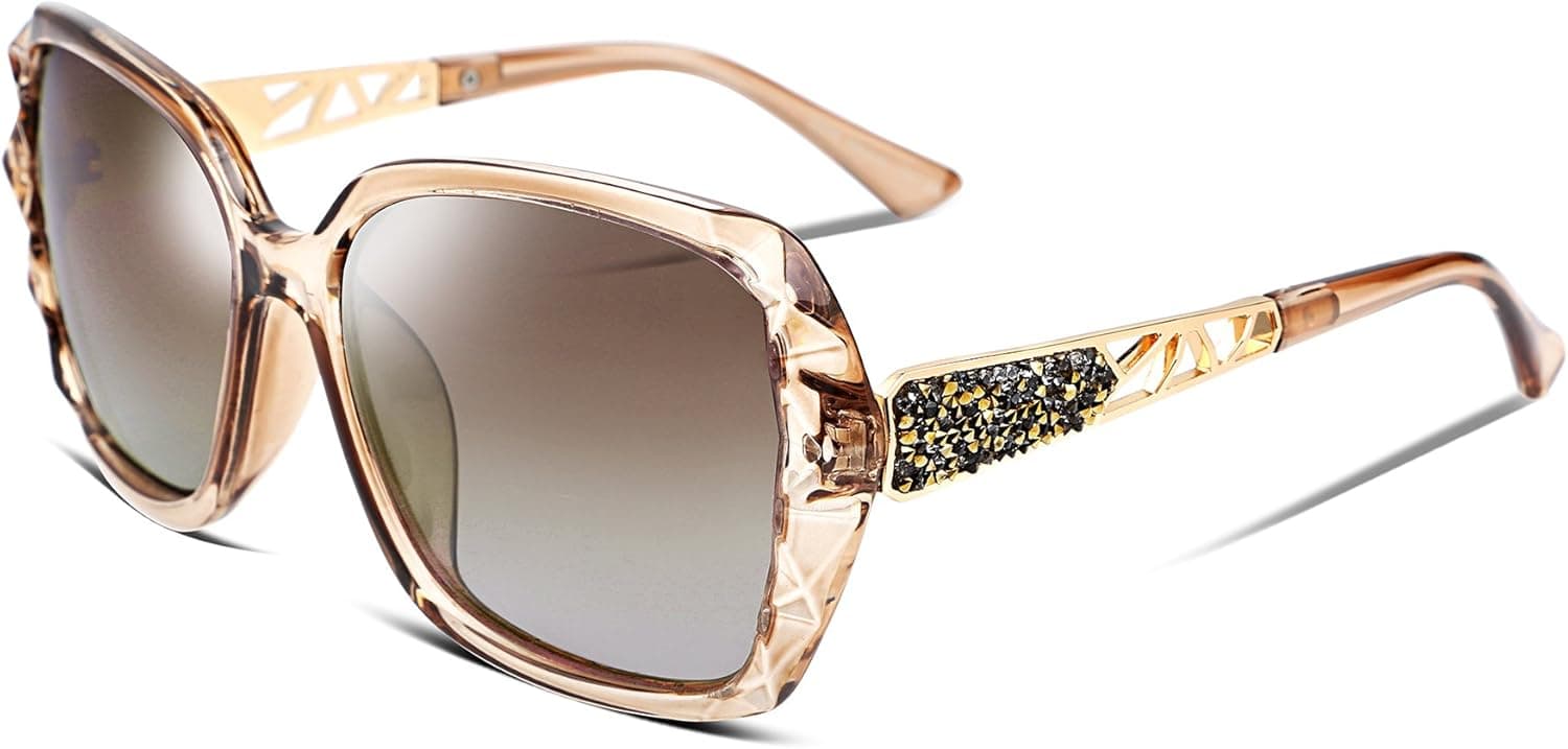 FEISEDY Polarised Sunglasses Womens UV400 Protection Large Rectangle Driving Sun glasses for Women B2289