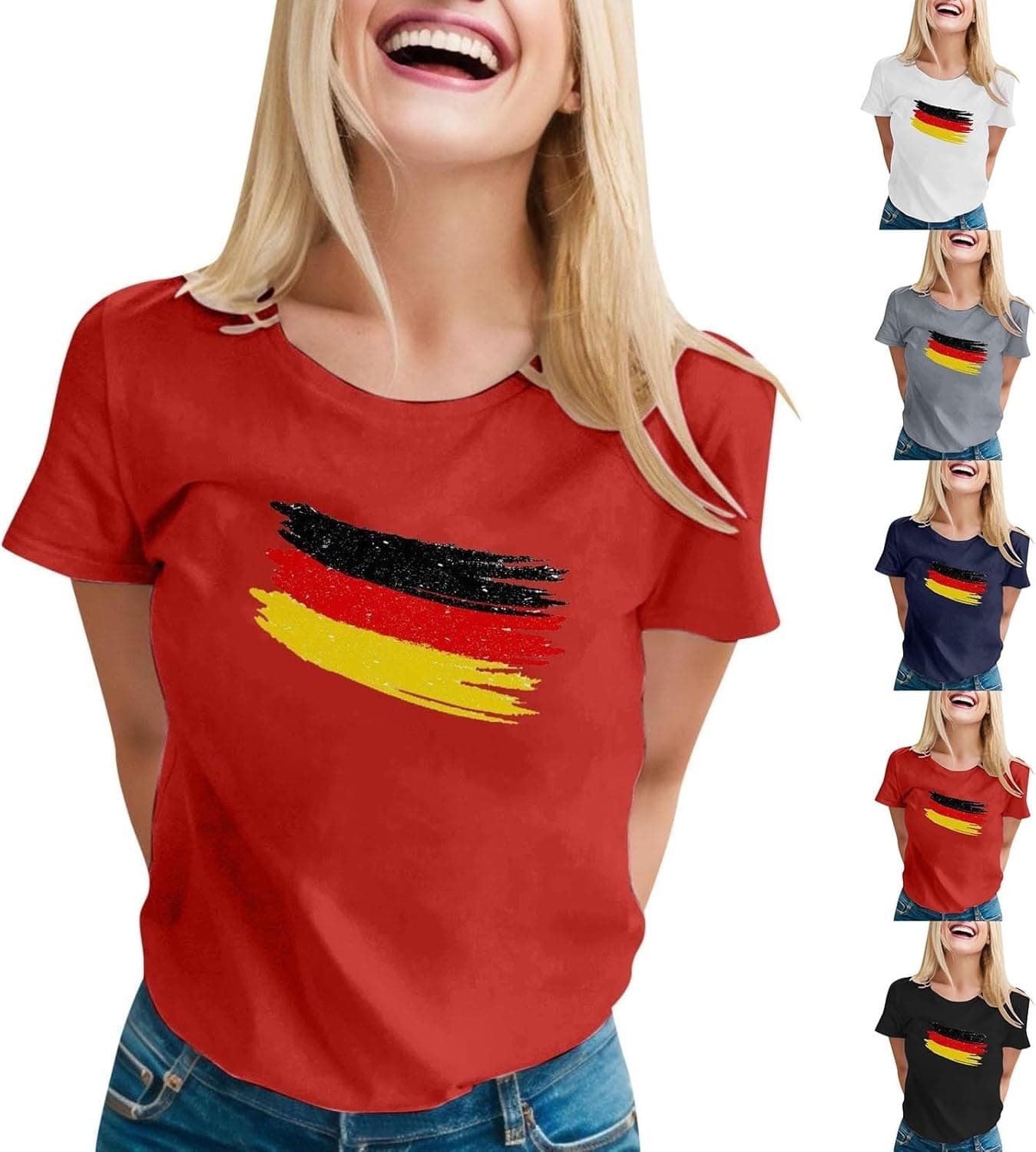 Tshirt Damen Sommer T-Shirt Oversize Sommershirts Fashion Druck Oberteile Lässige Streetwear Bluse Freizeit Muster Damen-Oberteile Bequeme Rundhals Outfit Klassische Damenoberteile XS-4XL