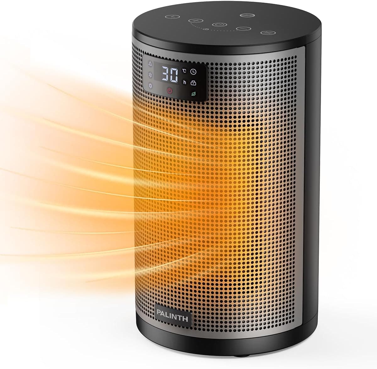 PALINTH Electric Heater 1500W Space Silent Heaters for Home Low Energy, 4 Modes Portable Ceramic Fan Heater with Thermostat, Overheat & Tip Over Protection, 8H Timer, for Bedroom Indoor Use