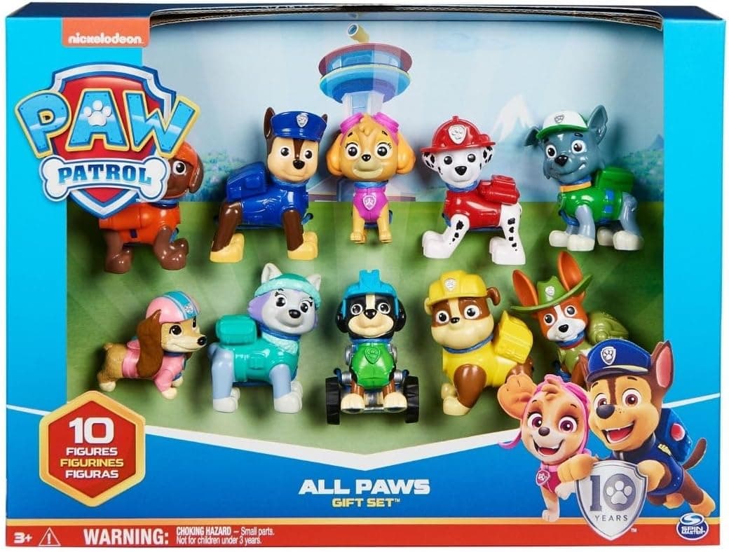 Paw Patrol, Confezione Regalo Anniversario 10 Anni, Personaggi Collezione, 10 Cuccioli Inclusi, Giochi Bambini, 3+ Anni