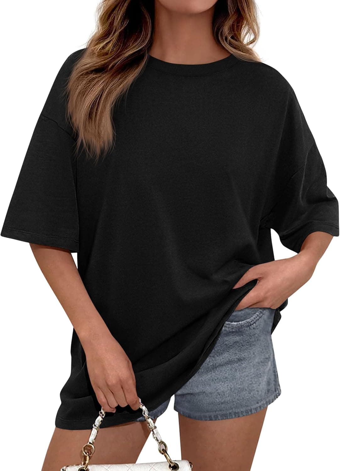 PRETTYGARDEN Womens 2026 Spring Going Out Tops Casual Short Sleeve Crewneck Loose Fit Basic Oversized T Shirts Summer Outfits