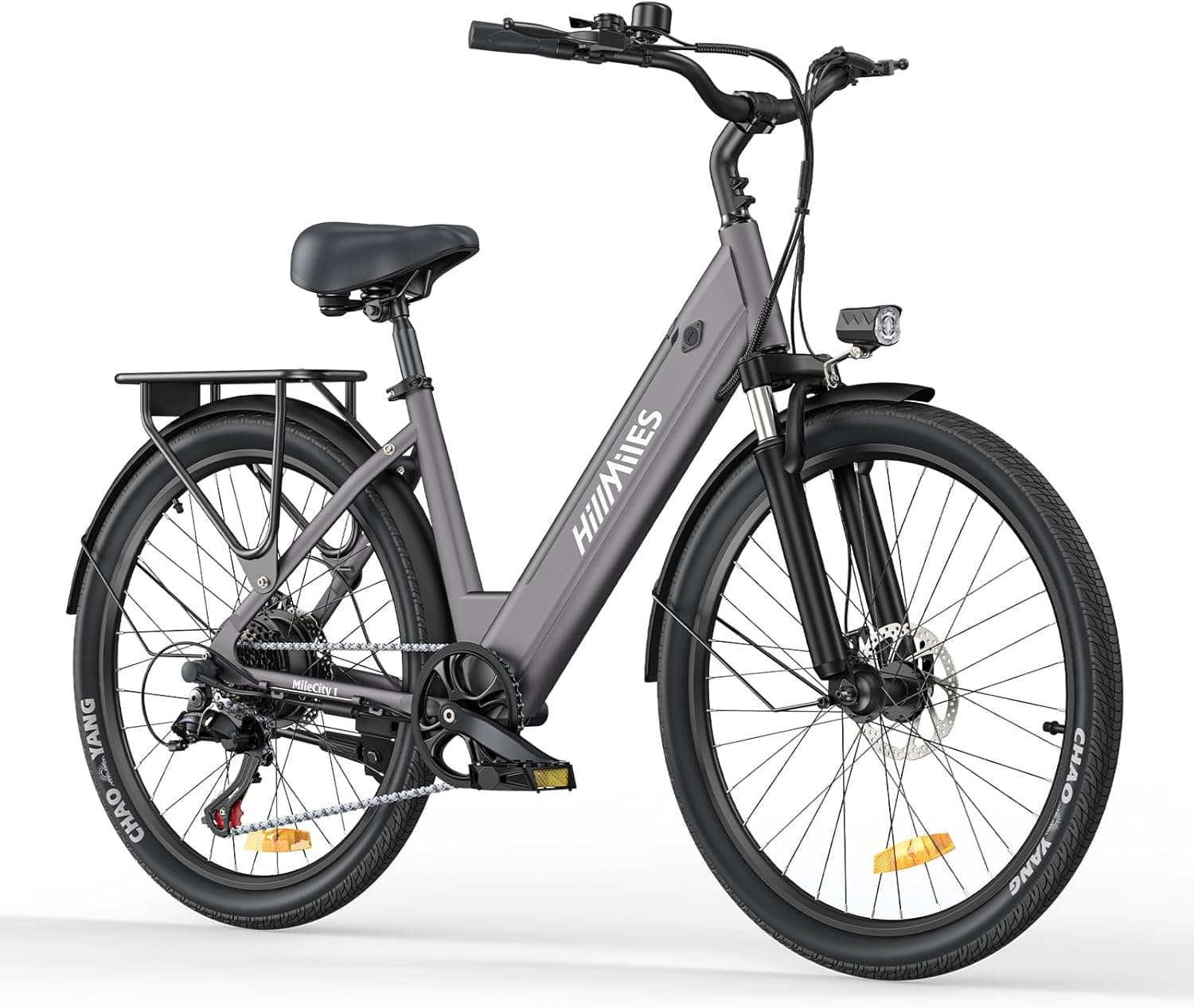 HillMiles Bici Elettrica Per Adulti Da 26", 7 Velocità Bicicletta Elettrica da 36V 13Ah Batteria Rimovibile, 25km/h & Autonomia di 80-100km E-bike Per Pendolari Urbani, IP65 impermeabile