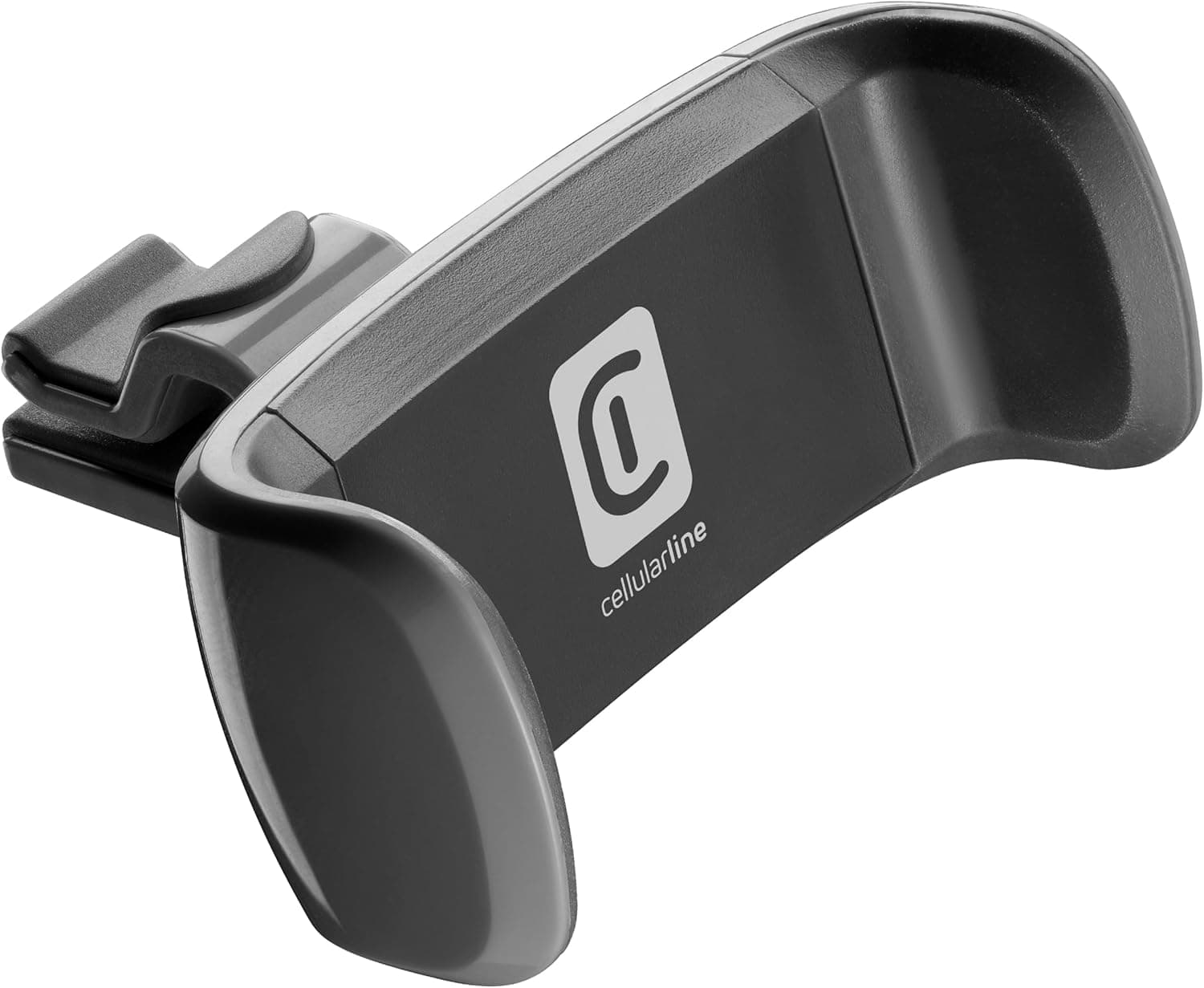 cellularline - SPIN Air - Soporte para Smartphone en el Coche - Compatible con Rejillas de ventilación estándar - Rotación de 360° - Acceso a Botones, Conectores y Pantalla del teléfono - Negro