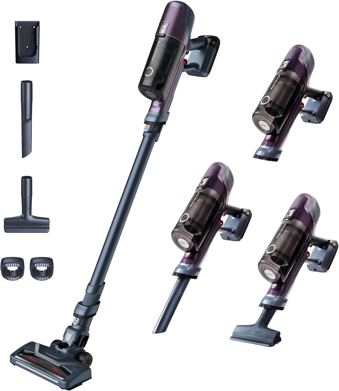 Rowenta XPert 6.60 - Aspiradora escoba versátil sin cable, con 3 funciones en 1 multiespacios, batería de litio, 2 velocidades, gatillo Boost, ligero y portatil, Lila RH6838
