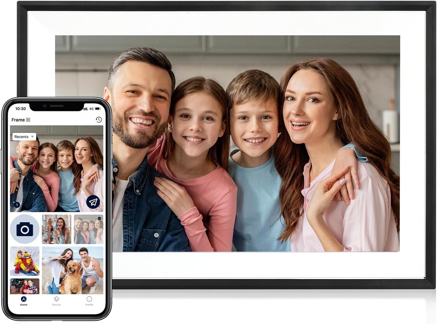Digital Photo Frame WiFi, 10.1 Inch Digital Picture Frame, 1280 * 800 HD IPS Touch Screen, Auto-Rotate, 32GB Memory, Easy and Instant Sharing Electronic PhotoFrame from Multi-User via AiMOR