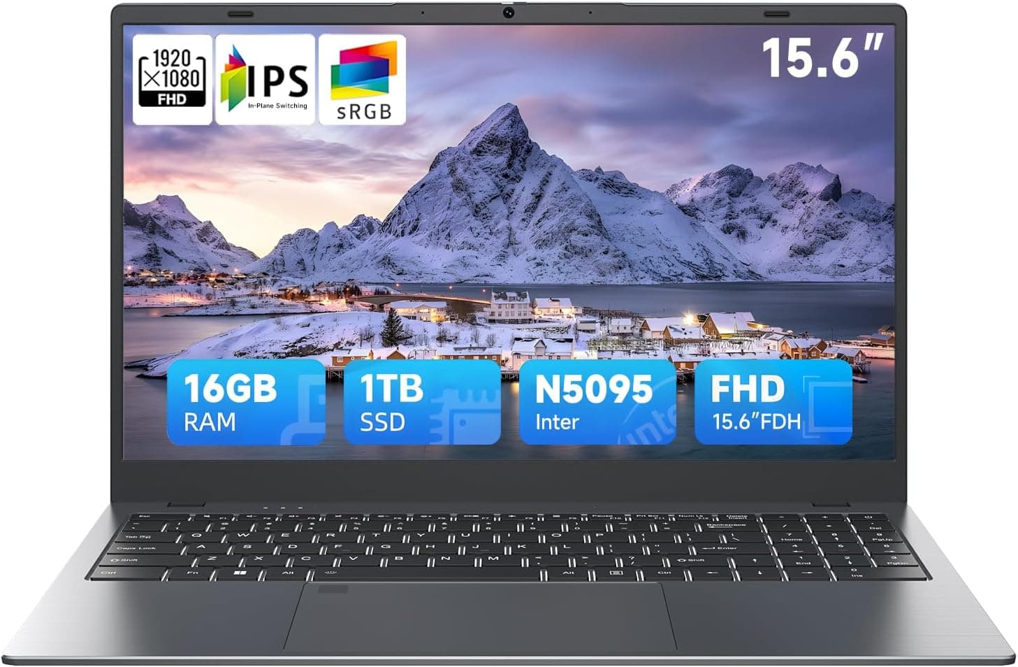 BLUEING 15.6 inch Laptop, Laptop Computer N5095 Processor (4C/4T, Up to 2.9GHz), 16GB RAM 1TB SSD(Up to 2TB), Backlit, Fingerprint, Type-C, HDMI, USB3.2, BT5, WiFi 5, Win 11, Office Suite, Laptops