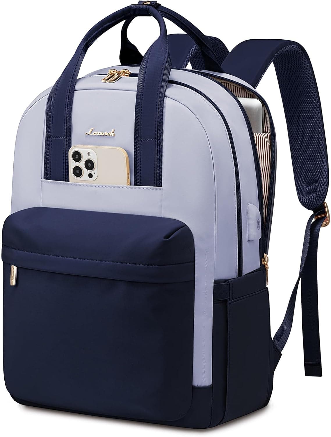 LOVEVOOK Laptop Backpack Womens, 15.6 inch Fashion Rucksack Bag for Ladies, Cute Work Bag for Office Teacher Nurse, Waterproof Uni School Bags with USB Port, Back Pack for Business Travel