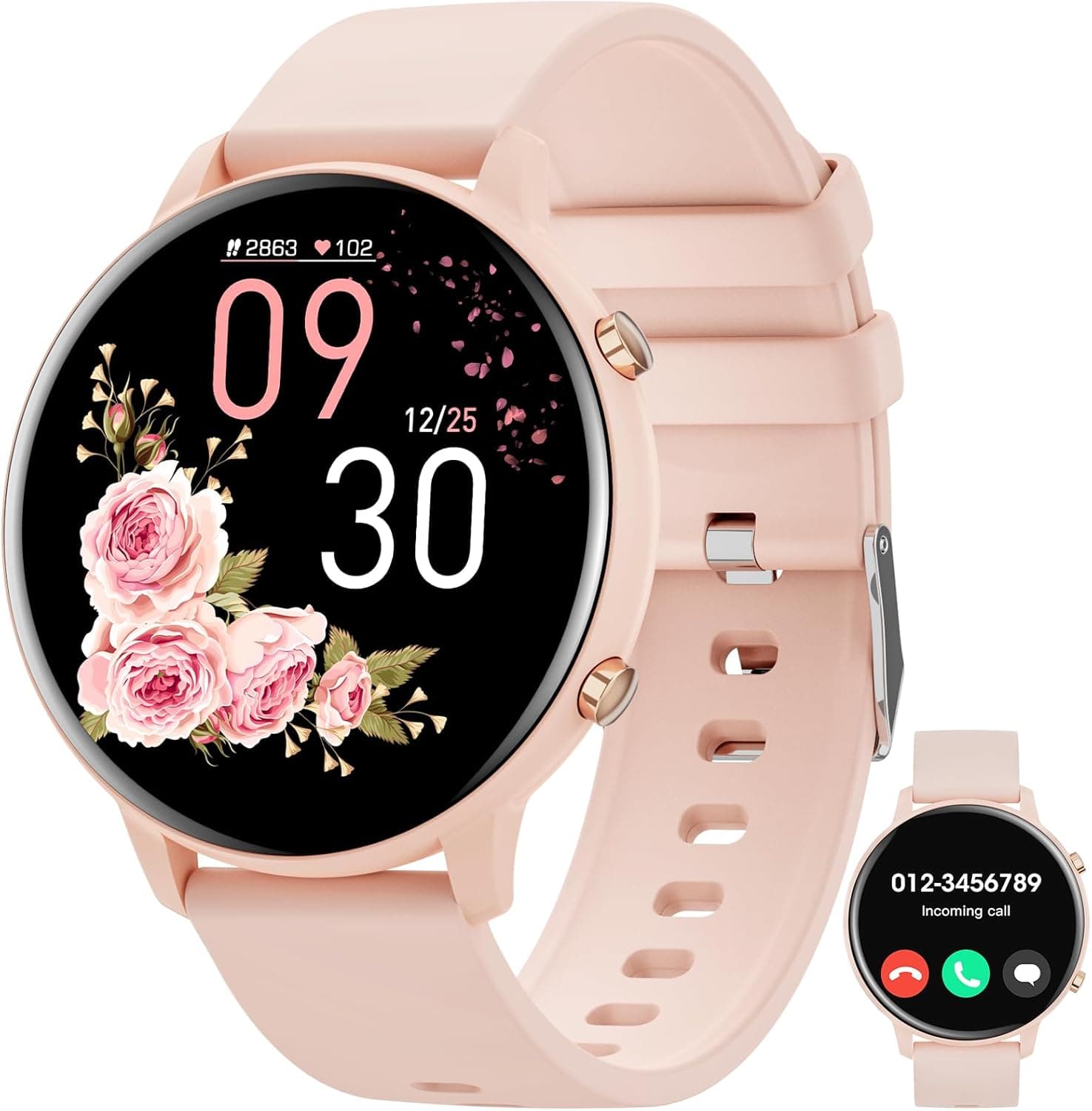 Hwagol Smart Watch (Answer/Make Calls), 1.39" Smartwatch Heart Rate/Sleep Monitor/Pedometer/Calories, 140+ Sports Modes, Waterproof Women's Men's Fitness Watch for Android iOS