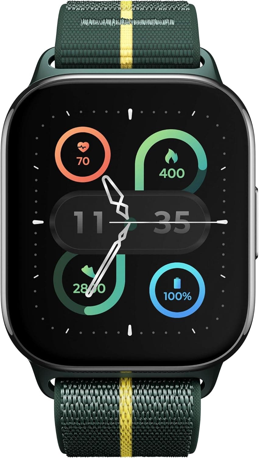 Moto Watch Fit con Moto AI (display OLED 1,9", 100+ sport, GPS, HR tracking, IP68, 5ATM, 16 giorni di autonomia), Trekking Green