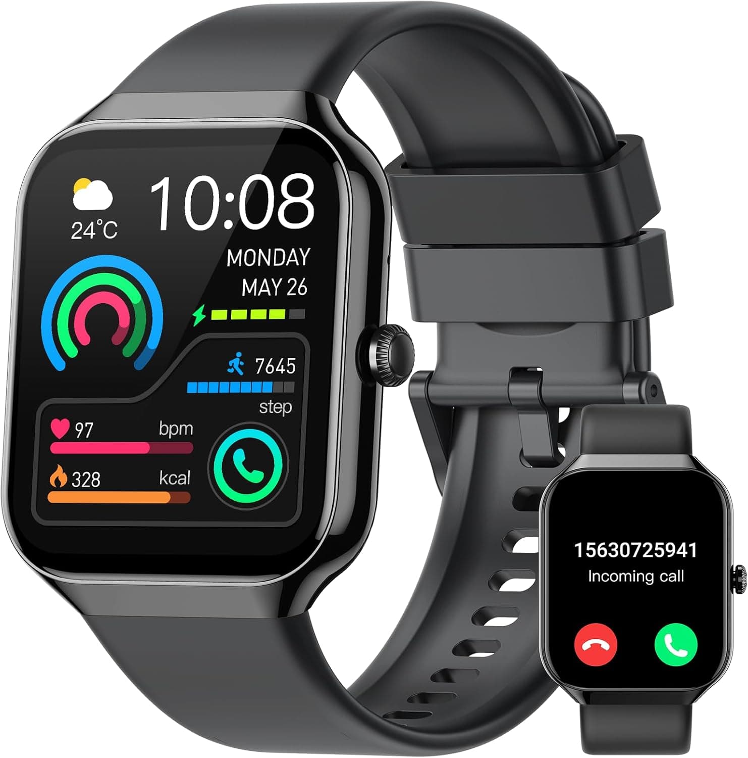 Smart Watch for Men Women Answer/Make Calls, 1.96"HD Touch Screen 2026 New FitnessTracker Watch with Heart Rate/Sleep Monitor/Step Counter, 113+ Sport Mode, IP68 Waterproof Smartwatch for Android/iOS