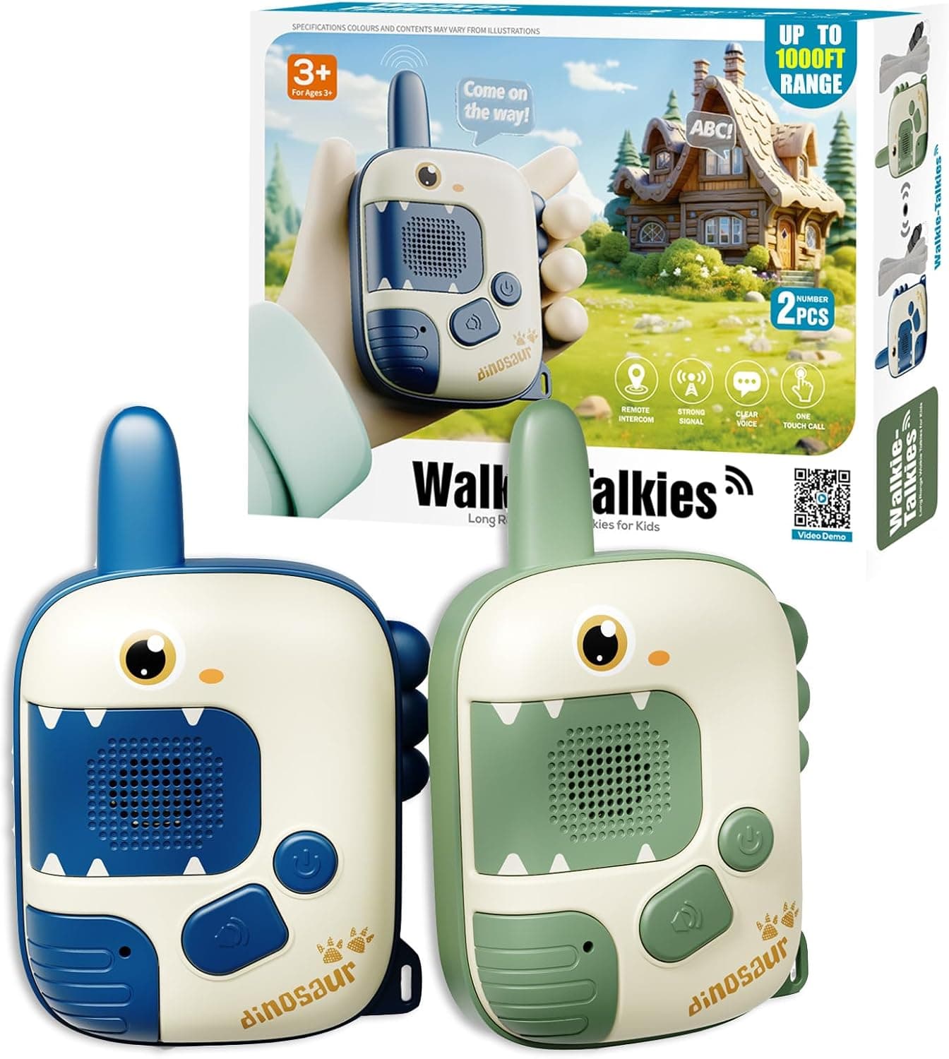 DQMOON Walkie Talkie Kinder, Spielzeug ab 3 4 5 6 7 8 Jahre Dinosaurier Spielzeug Geschenke Junge 3-10 Jahre Outdoor Spiele für Kinder Walki Talki Kinderspielzeug Weihnachten Geschenkideen Spielsachen