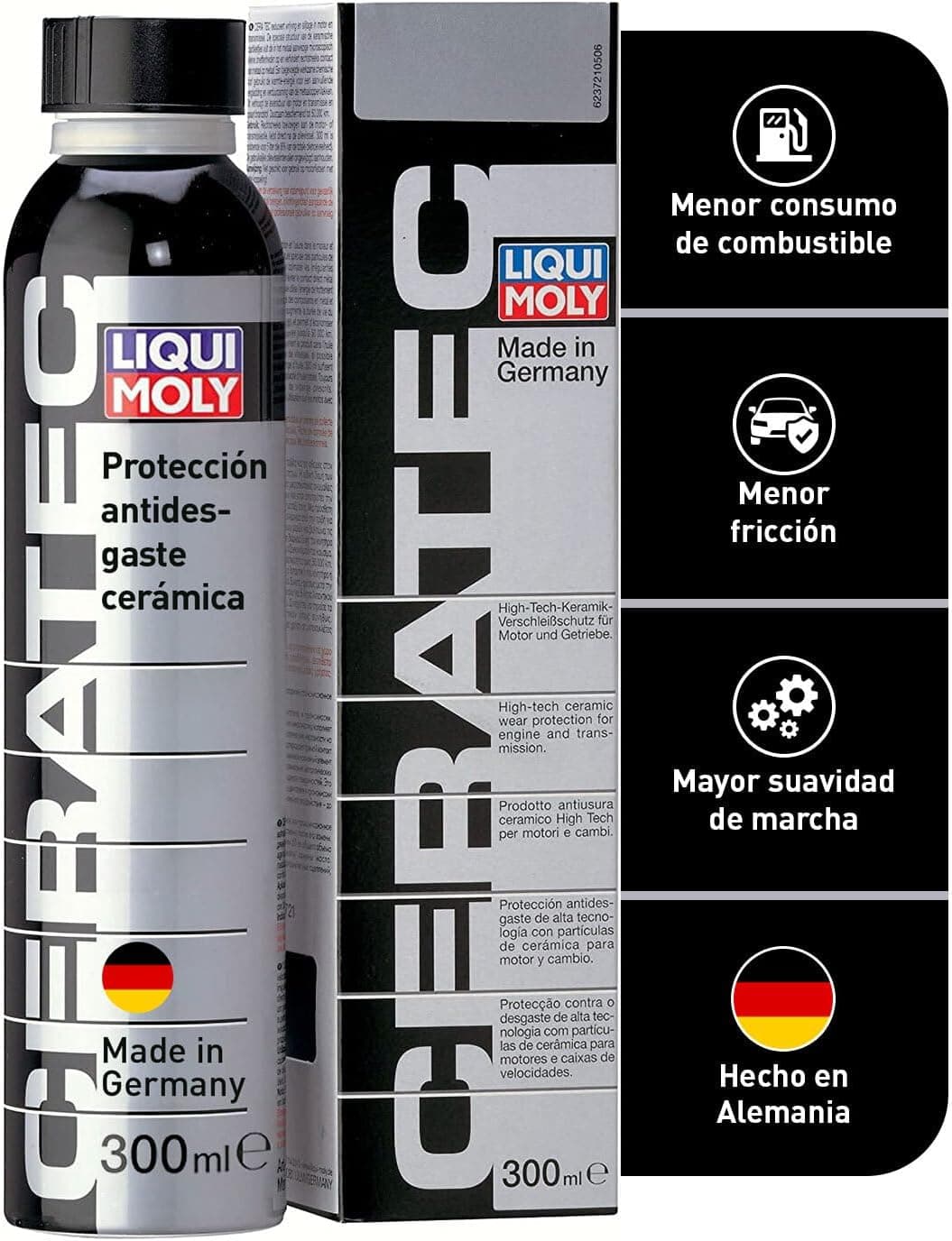 LIQUI MOLY Aditivo Cerámico para Aceite Cera Tec 23217| Protección Cerámica Contra el Desgaste para Motores de Gasolina y Diésel | Mayor Suavidad, Menor Fricción y Menor Consumo de Combustible, 300 ml