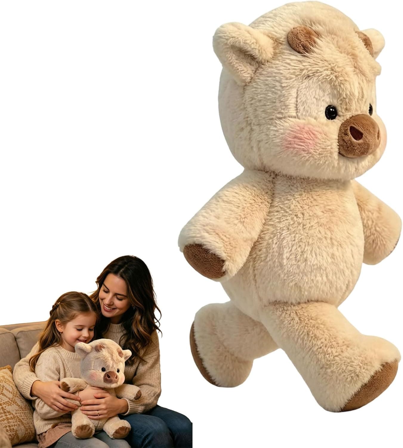 Peluche Che Corre, Pupazzo mucc a che corre, 45cm Cuscino Morbido E Soffice, Bambola Da Collezione A Forma Di Pecora In Stile Cartone Animato, running peluche panda, orso, orsetto, maialino (#08)