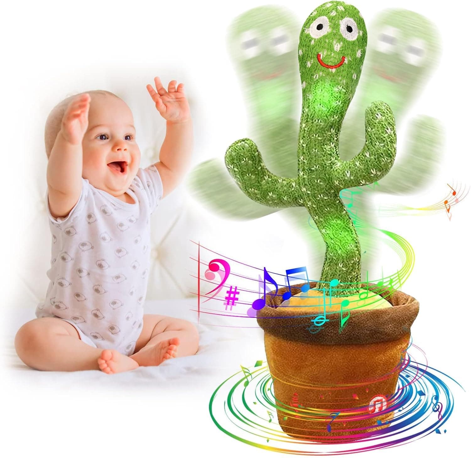 seOSTO Cactus Bailarin, Juguete de Peluche Que Baila y Repite tu Voz, con Canciones, Dancing Toys Que Habla Regalos Adecuados para Niños