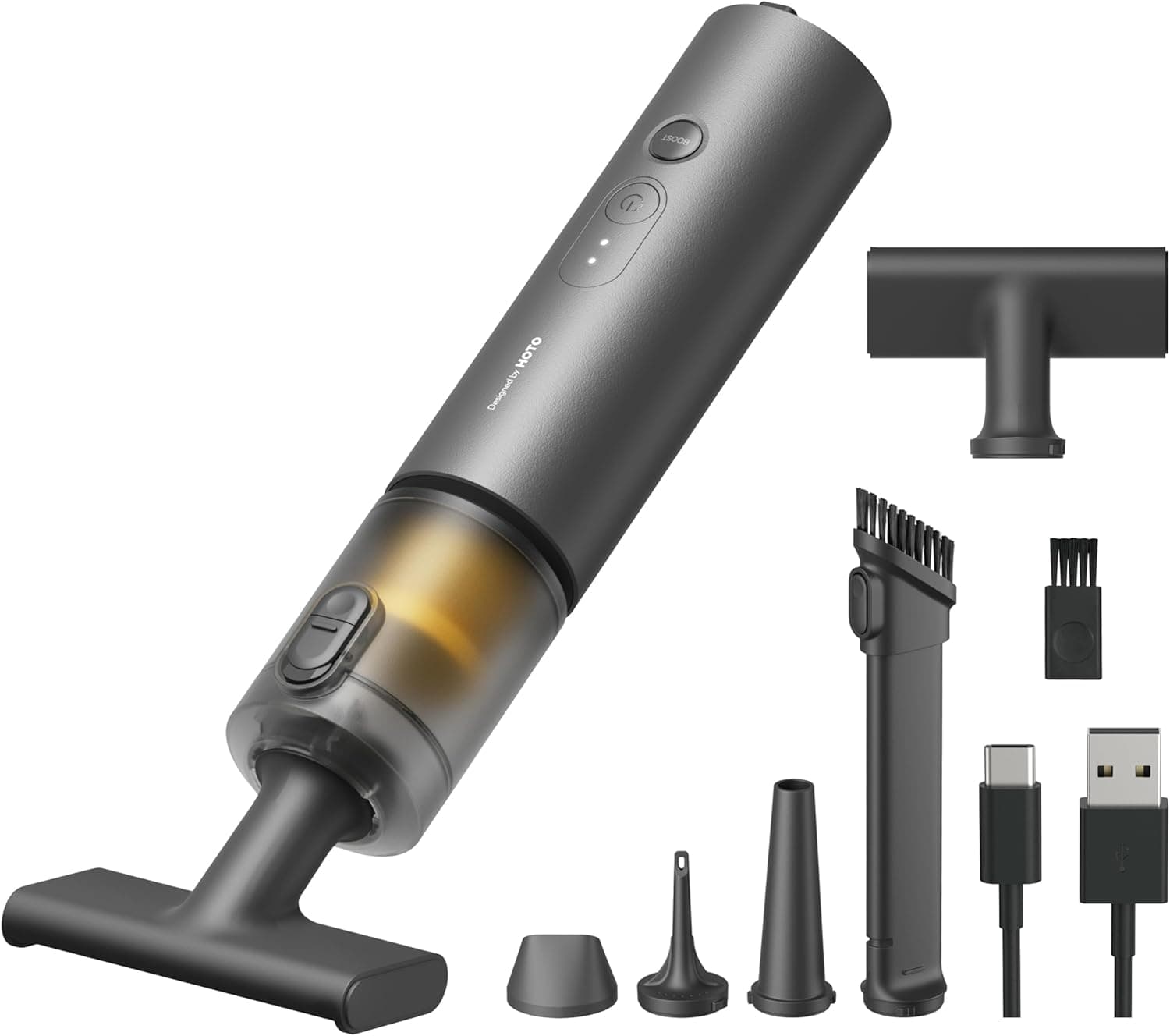 HOTO Aspirapolvere Auto Potente, 20000Pa Aspirabriciole Senza Fili, 4 in 1 Mini Aspirapolvere Portatile con Funzione Soffiatore per Auto, Scrivania, PC, Casa e Ufficio