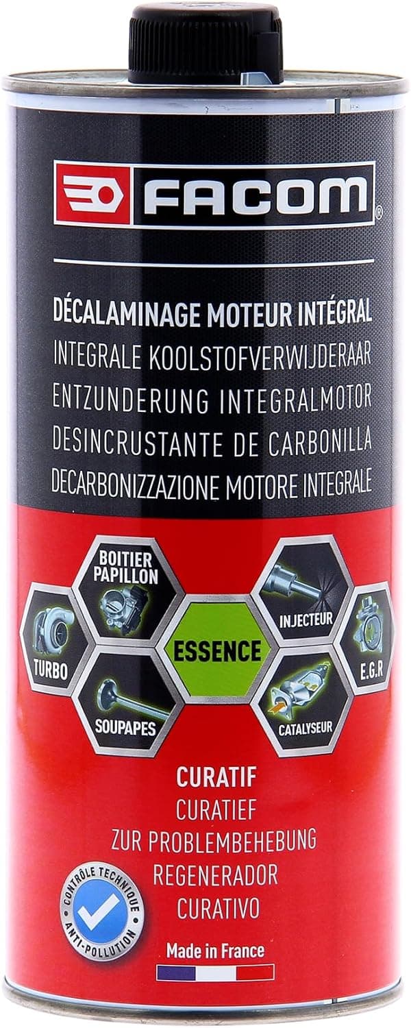 FACOM 006026 Aditivo Descarbonizante Motor Gasolina – Tratamiento Curativo – Limpieza EGR, Turbo, Catalizador y Cuerpo de Mariposa, 1L