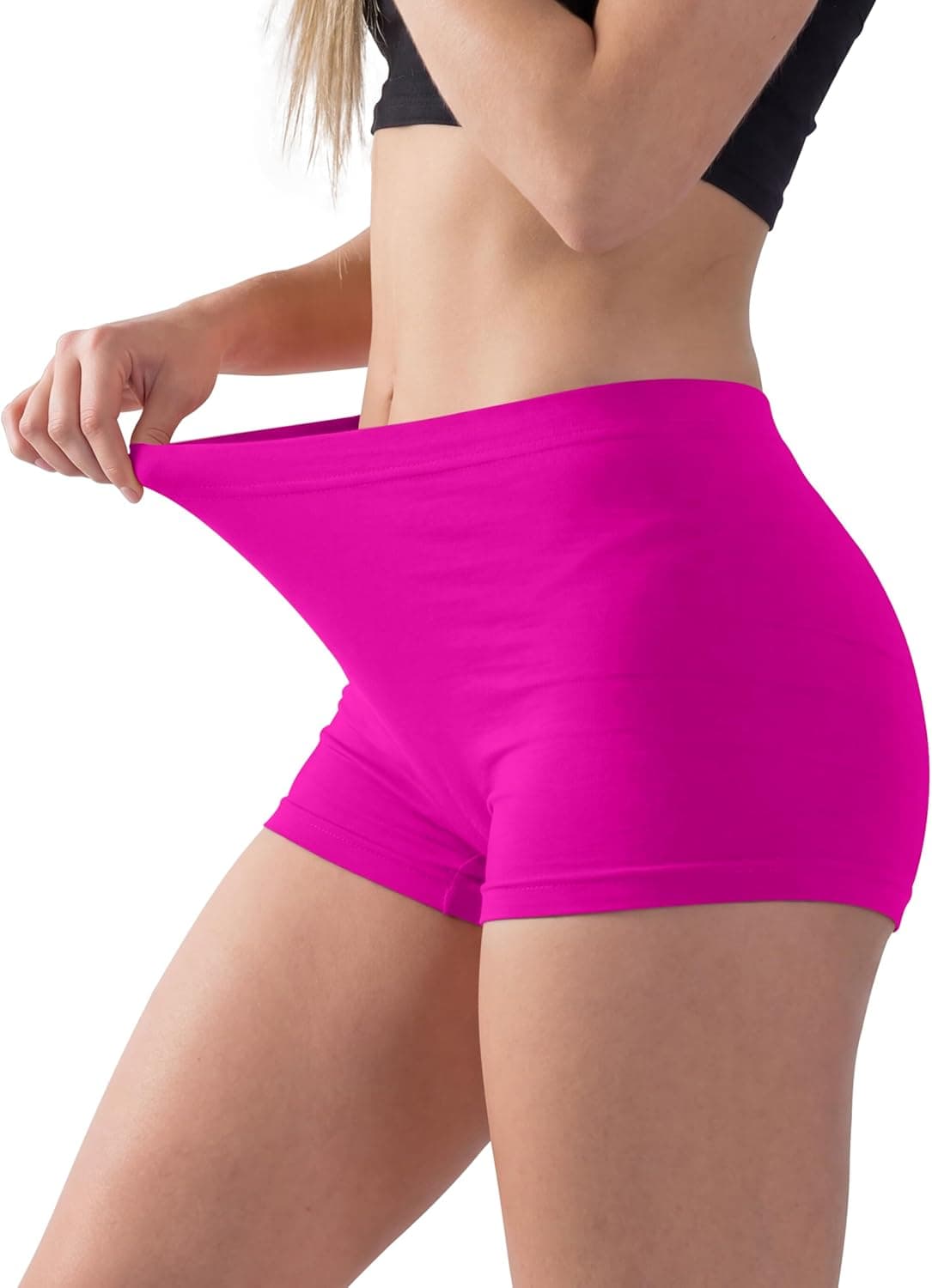 Love My Fashions ® Women's Boyshort Microfibre High Waist Boxers Seamless Stretchy Full Coverage Underwear for Ladies