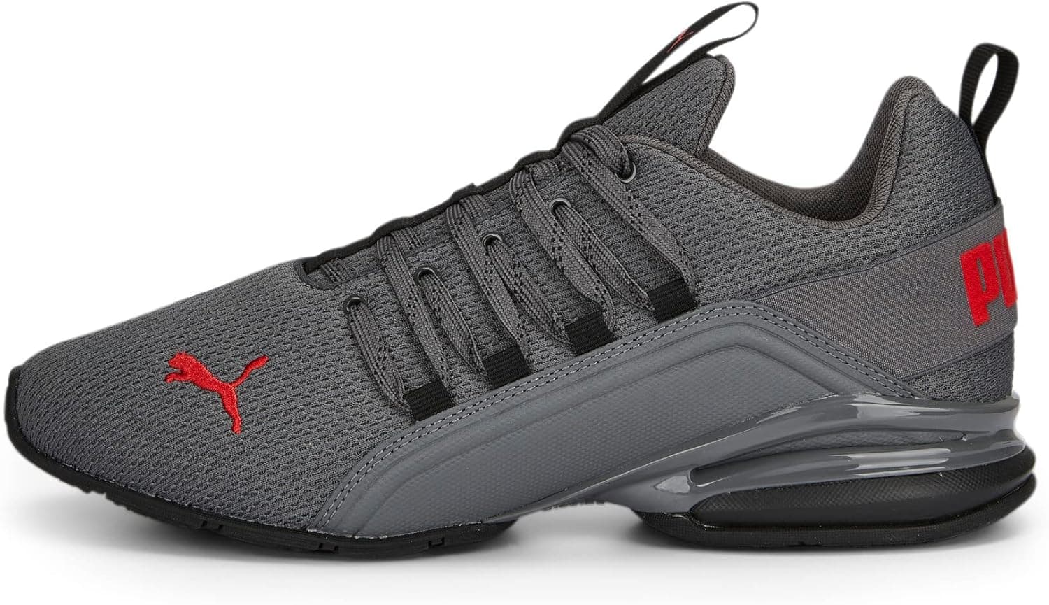 PUMA Herren Axelion Refresh Laufschuhe 45, Black Cool Dark Gray Red