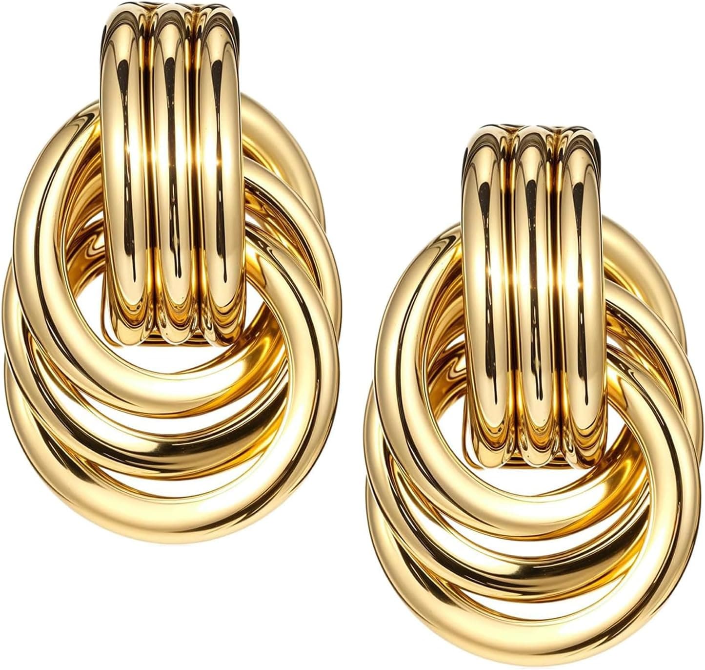 Gold Chunky Statement Earrings for Women, Golden StatementEarrings for Women, Geometric Dangle Drop Earring, for Womon
