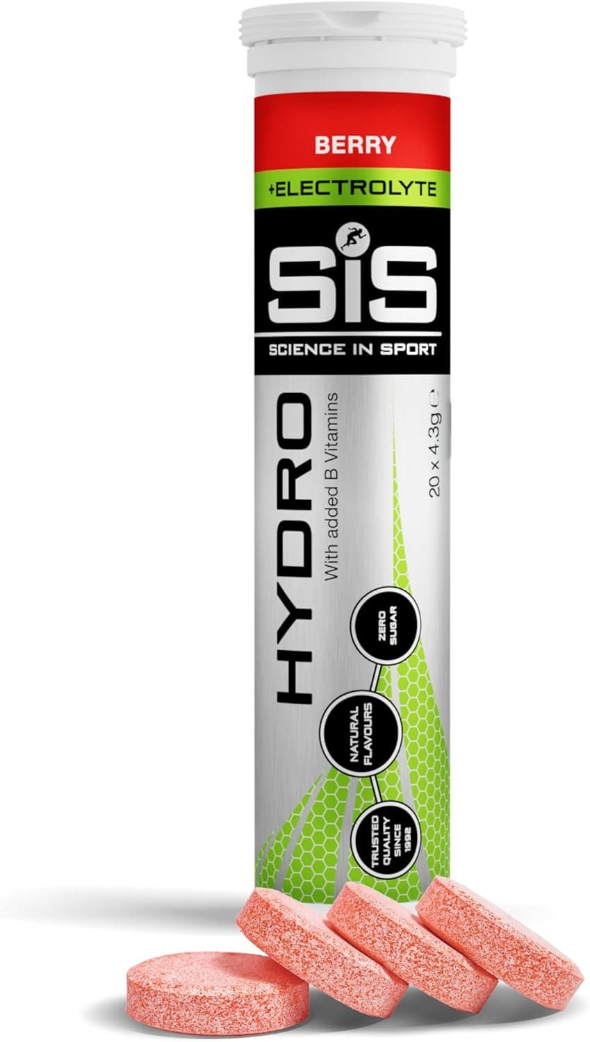 Science In Sport Hydro Hydration Tablets, Zero Sugar, Berry Flavour Plus Electrolytes, 20 Effervescent Tablets