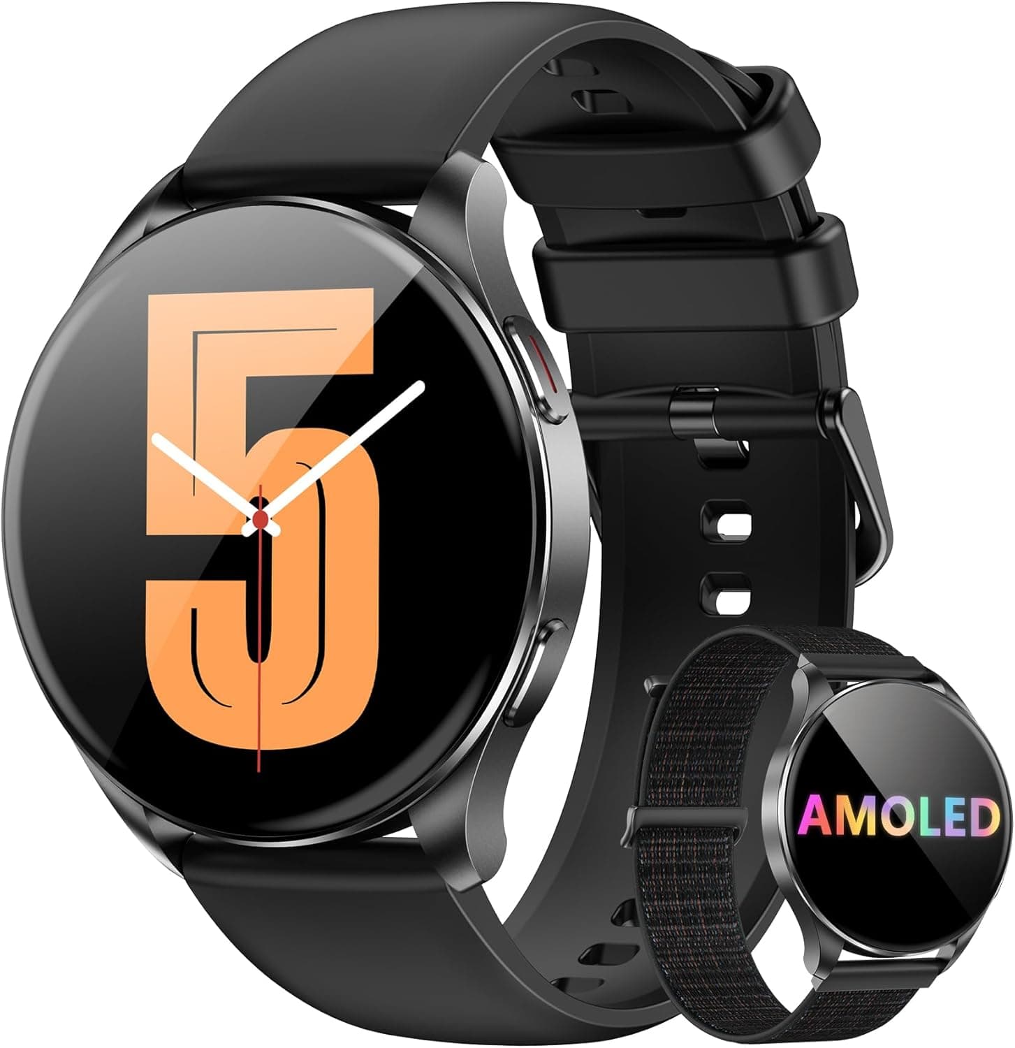 Blackview Smartwatch Uomo Donna, Effettua e Rispondi alle Chiamate, Orologio Smartwatch Fitness con 1.43' HD AMOLED/112+ Sportive/SpO2/Monitoraggio del Sonno/Cardiofrequenzimetro per Android IOS