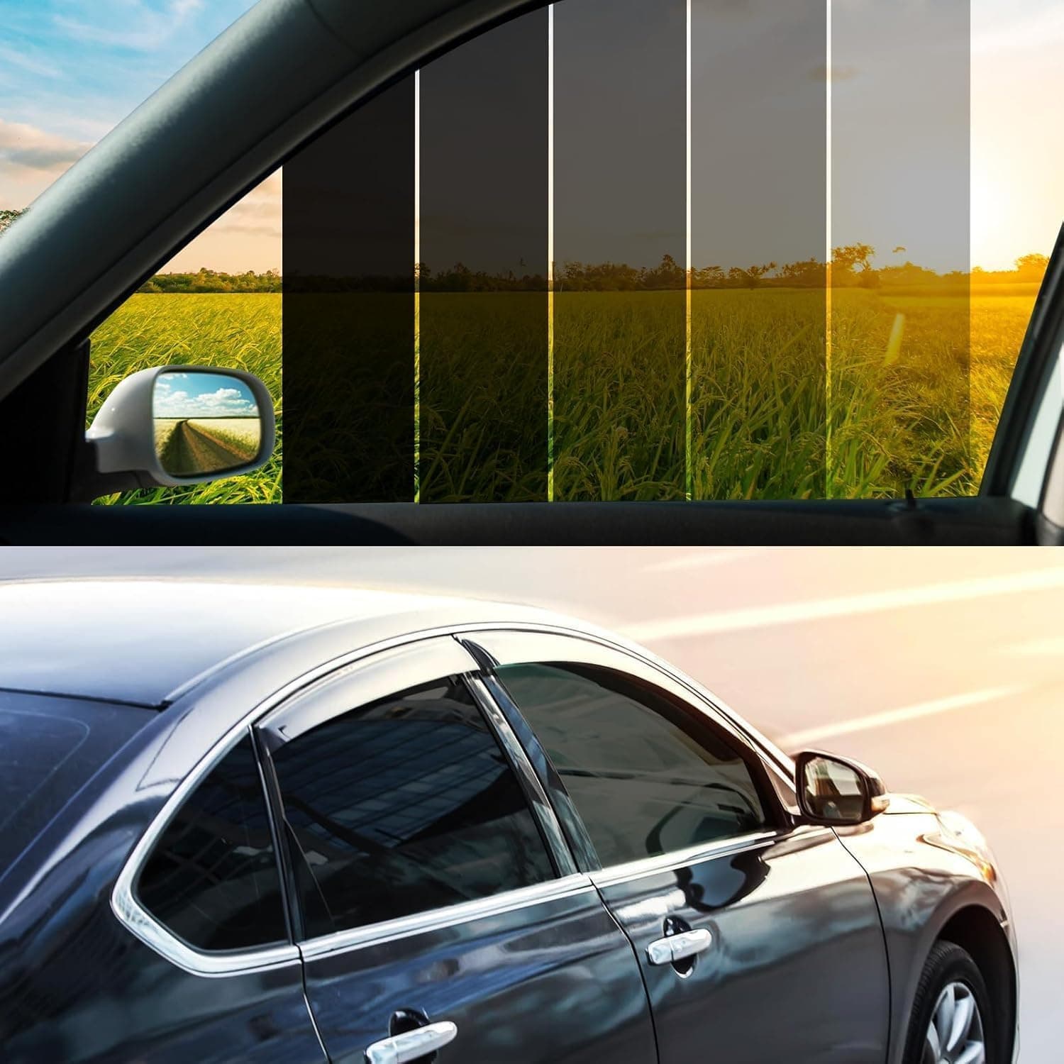 Vepagoo Car Window Tint Film (5% VLT) Black Universal Fit 6.1m x 61cm Roll | Automotive Protection Passenger Black Privacy Window Tint for Home Blocks UV Rays