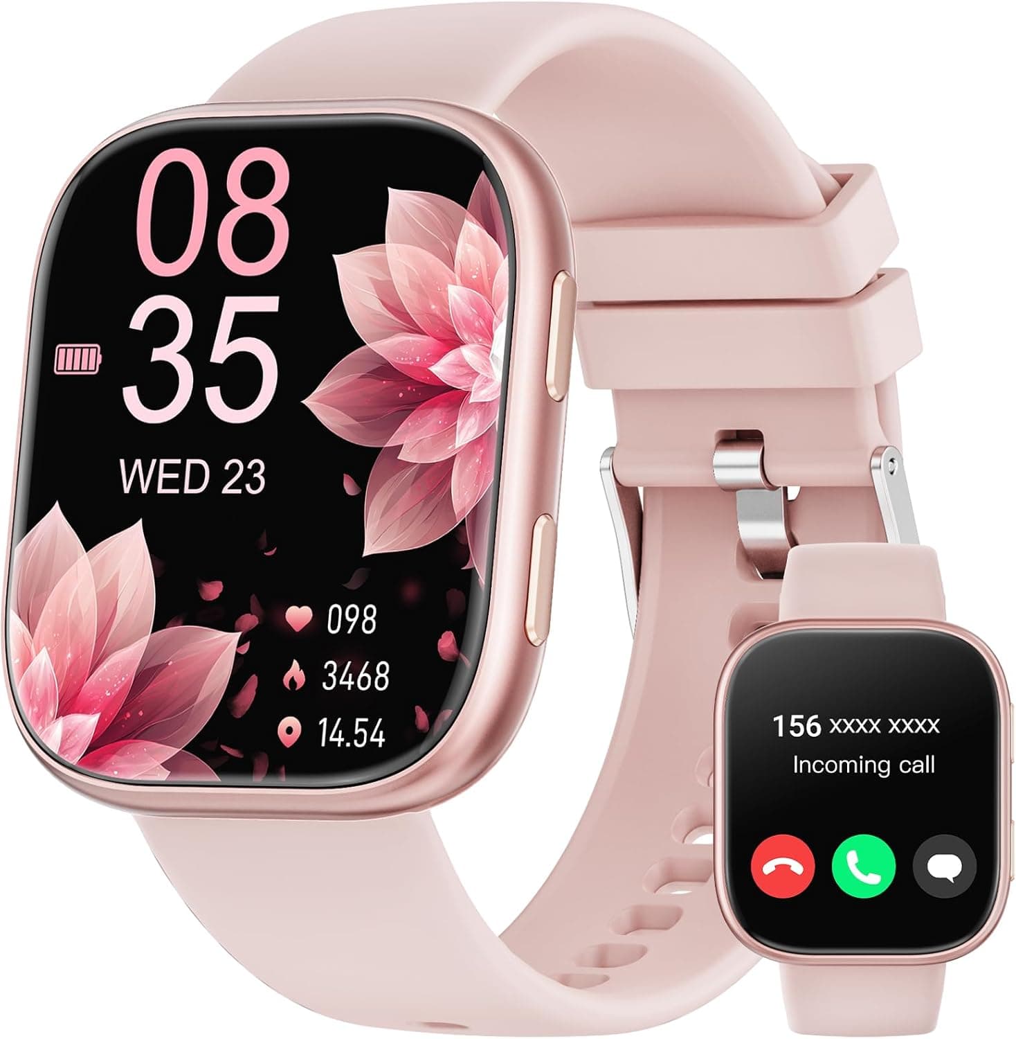 Smartwatch Damen Herren, 1.83" HD Fitnessuhr mit Telefonfunktion, Fitness Tracker mit SpO2 Pulsmesser Schlafmonitor Schrittzähler, 110+ Sportmodi Sportuhr, IP68 Wasserdicht Smart Watch für Android iOS
