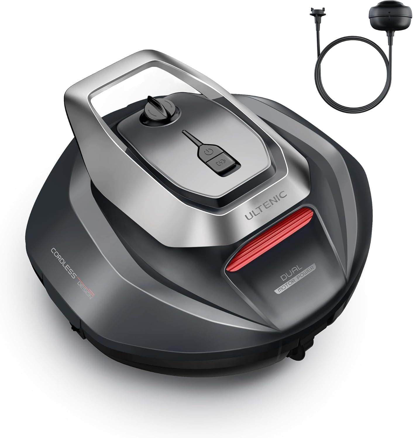Ultenic Pooleco 10 Poolroboter, Poolroboter Akku mit Dual Motoren, 90Min Laufzeit, 80㎡ Reinigungsbereich, Automatisches Parken, Geeignet für Verschiedene Schwimmbecken