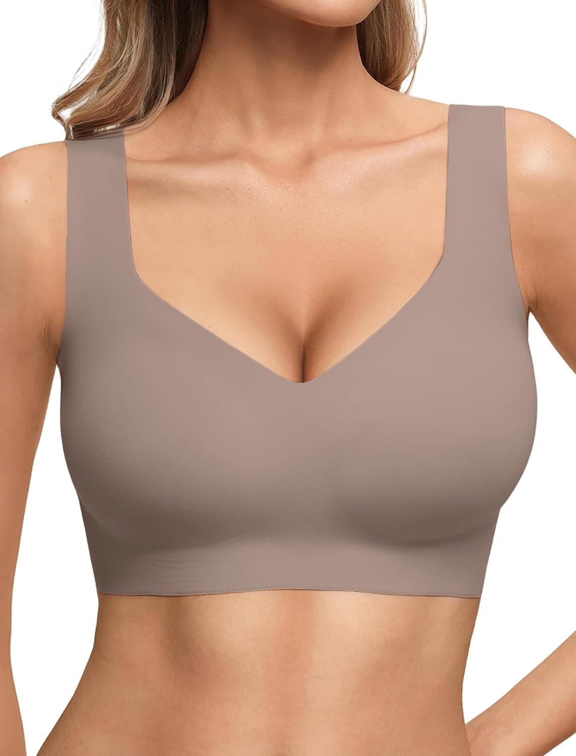 Jelly Bras for Women No Underwire Seamless Pullover Bras Wireless T Shirt Bralettes Wide Straps Sleep Everyday Bra