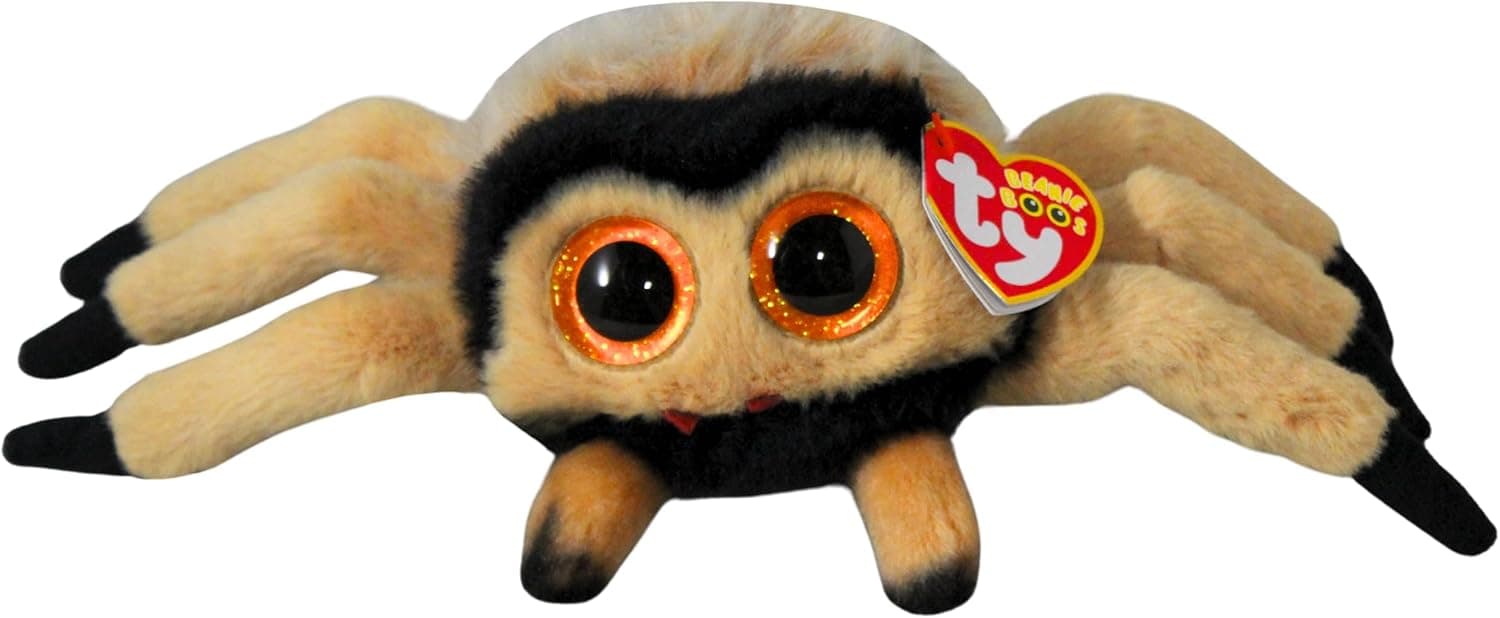TY Beanie Boos - Godfrey il Ragnetto con Occhi Arancioni Grandi e Glitter, il Peluche con gli Occhi Grandi Scintillanti - Speciale Halloween - 15 Cm - T37352