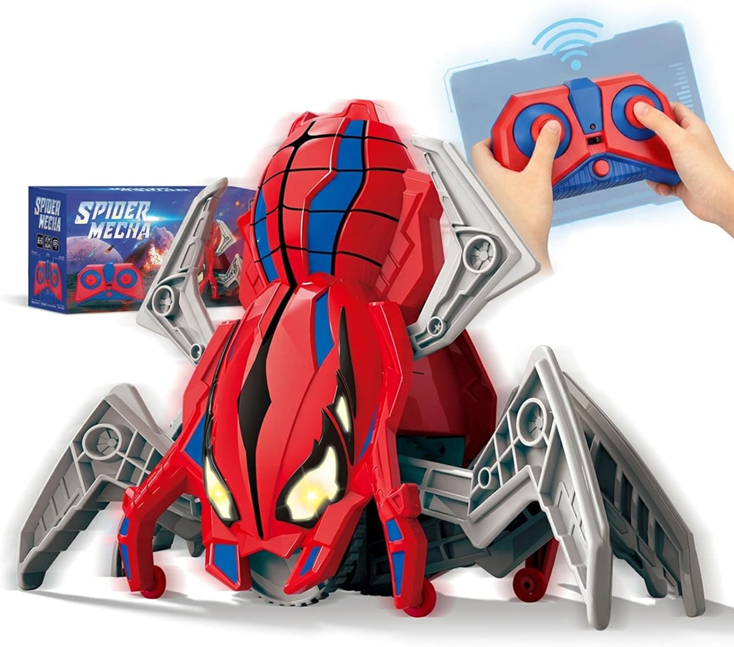 Remote Control Spider Toys for 3 4 5 Year Old Boys: Gifts Toy for 5-6-7-8 Years Boy Girl Birthday Presents for Kids Rechargeable Remote Control Robot Kids Toy with LED Eyes