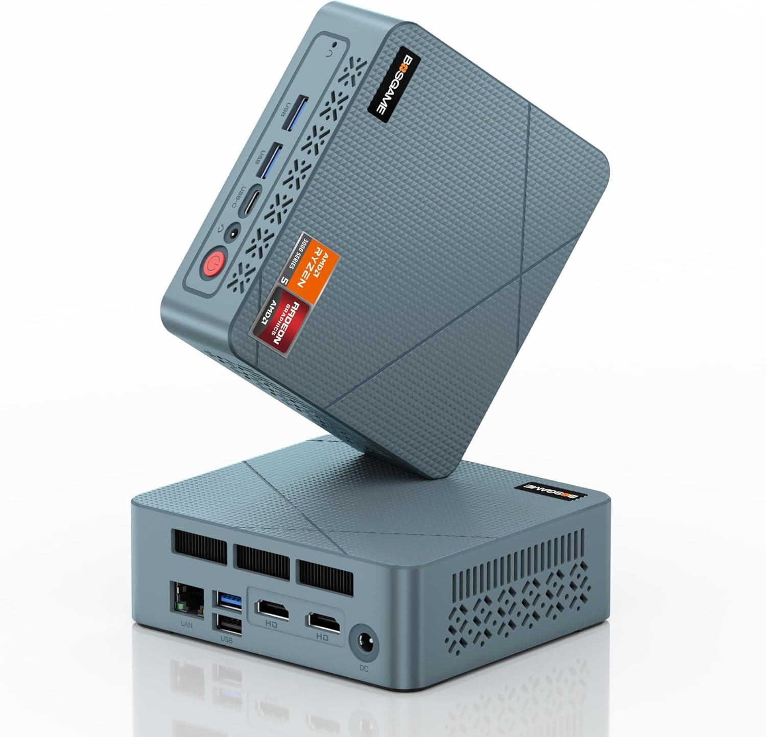 BOSGAME E2 Neo Windows 11 Pro Business Mini PC AMD Ryzen 5 3500U, 4C 8T, bis zu 3,7 GHz, 16 GB DDR4 RAM, 512 GB SSD, 4K@60Hz Triple Display, HDMI, Type-C, USB3.2, LAN, Wi-Fi 5, Bluetooth 5.0