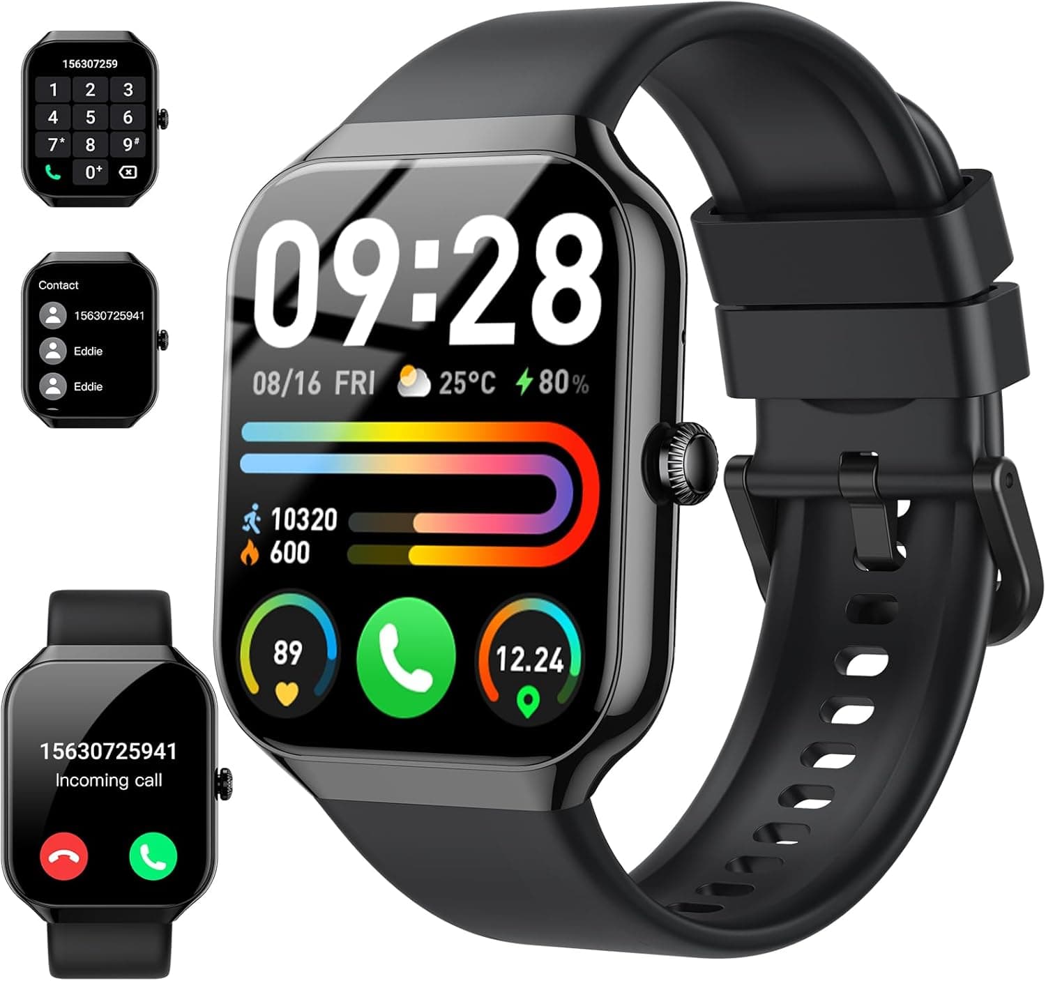 Motast Smart Watch for Men Women, 1.96” HD Fitness Watch with Answer/Make Call, IP68 Waterproof Fitness Tracker with Heart Rate Sleep Monitor, Step Counter, 110+ Sport Modes Smartwatch for Android iOS