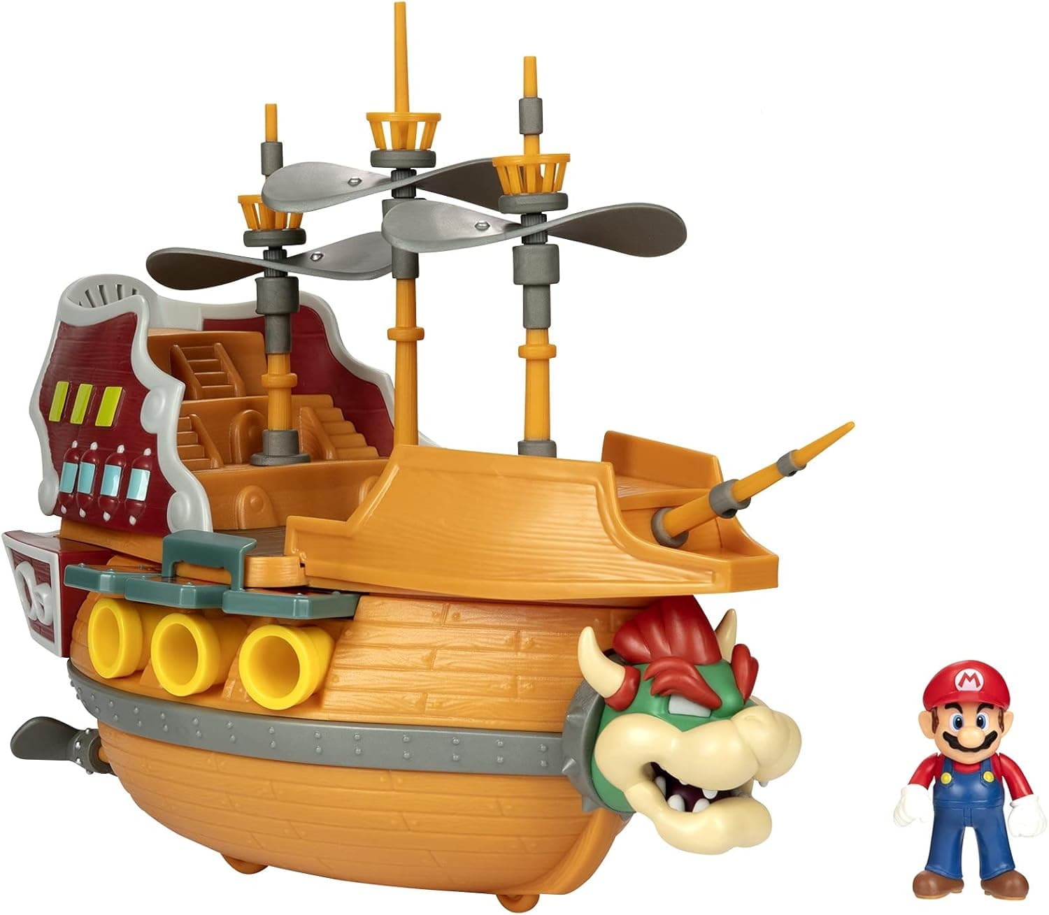 Super Mario Deluxe Bowsers Luftschiff-Spielset mit Mario-Actionfigur