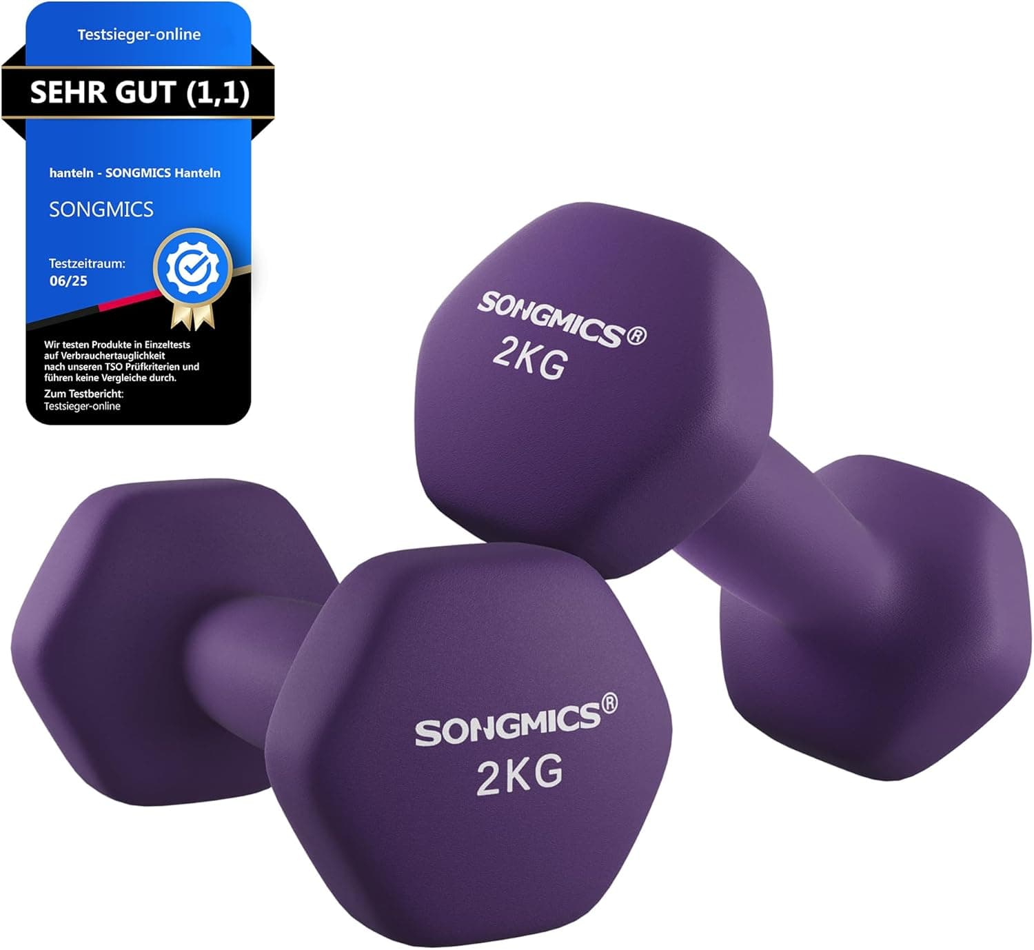 SONGMICS Kurzhanteln 2er Set Hanteln Hexagon Neopren Beschichtung Krafttraining Workout Fitness Training Zuhause