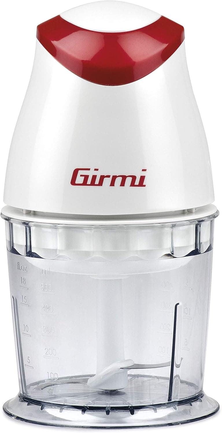 Girmi TR01 Tritatutto, 350 W, Lame Inox, Funzionamento PULSE, 500 ml, Bianco