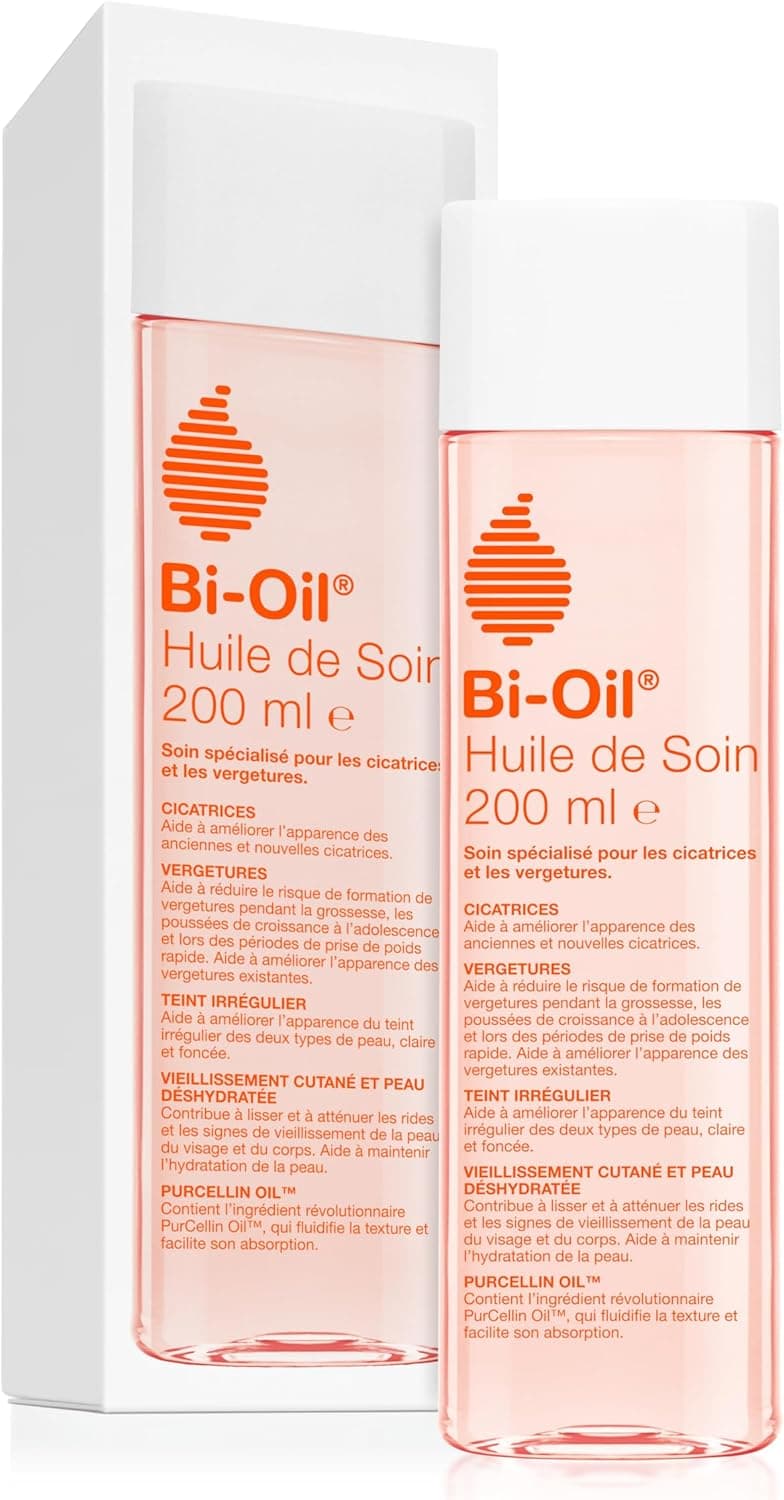 Bi-Oil Huile De Soin Pour La Peau - Soin Spécialisé Pour Les Vergetures, Cicatrices, Peau Sèche Et Teint Irrégulier - 1 X 200 Ml